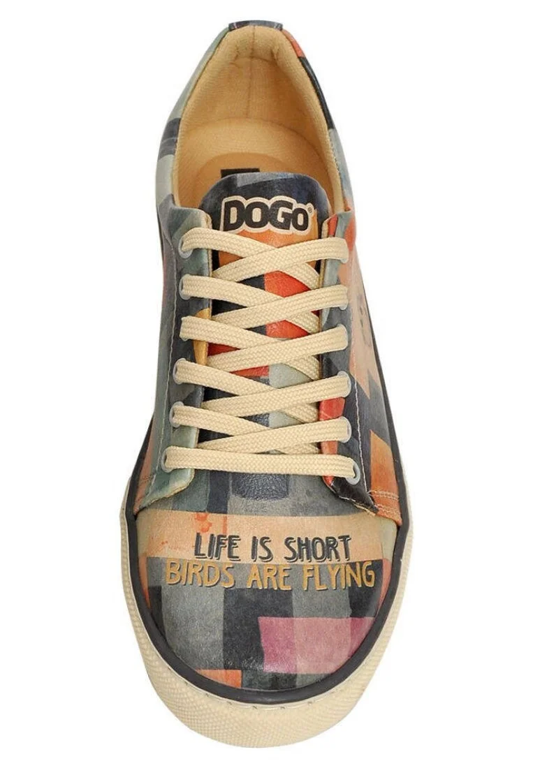 Kadın Vegan Deri Çok Renkli Sneakers - Life is Short Tasarım