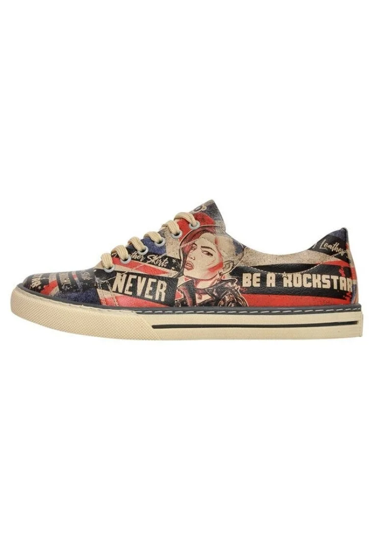 Kadın Vegan Deri Çok Renkli Sneakers - British Punk Tasarım
