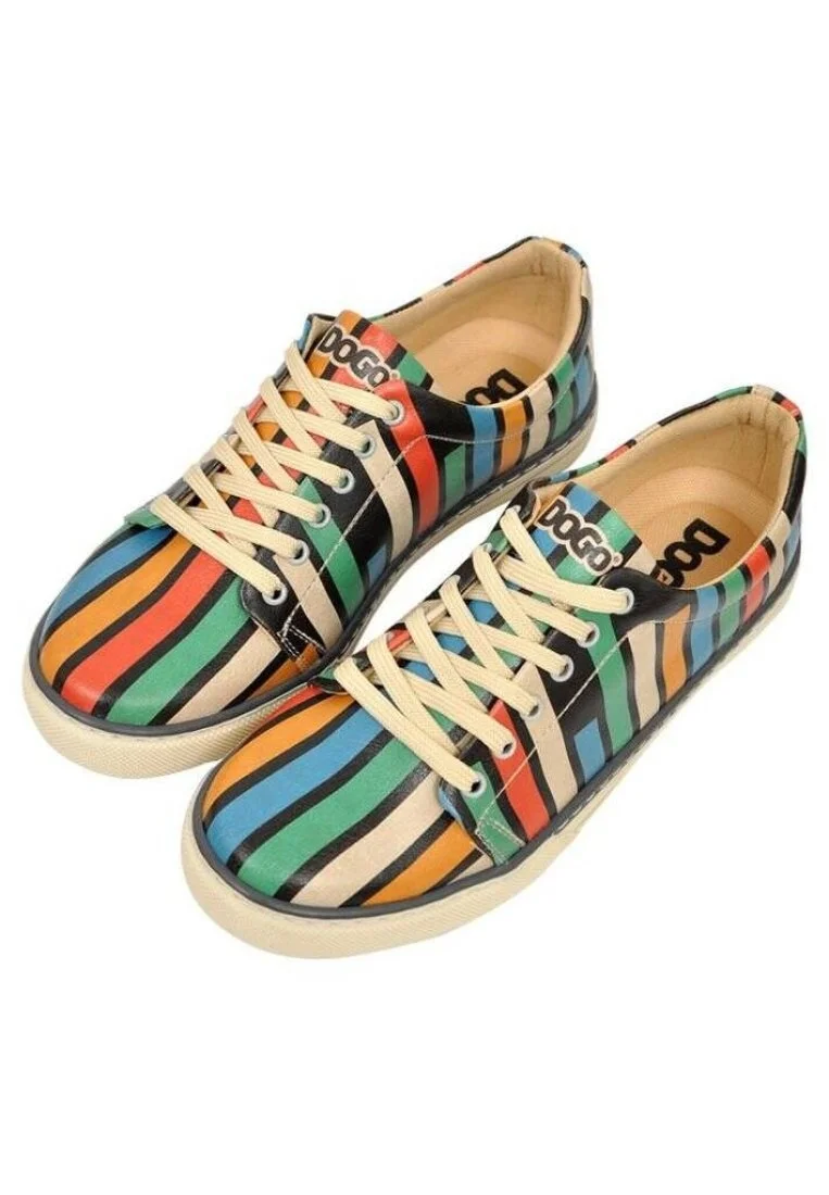 Kadın Vegan Deri Çok Renkli Sneakers - Sticks Tasarım