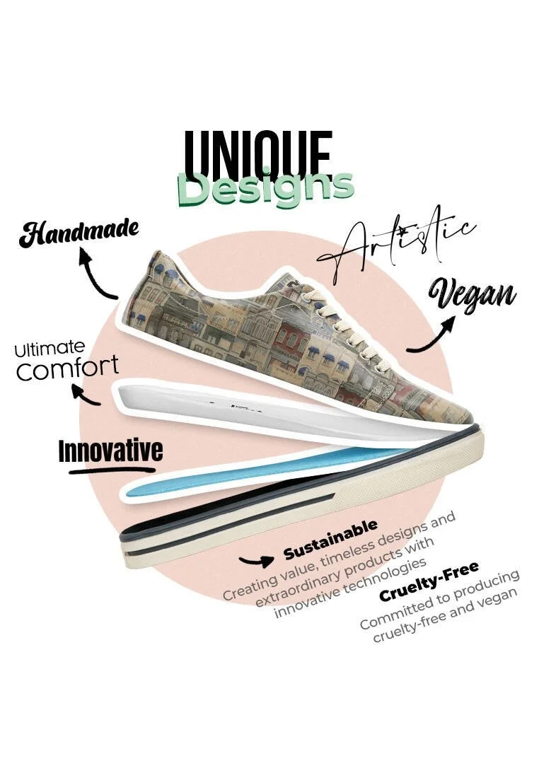 Kadın Vegan Deri Çok Renkli Sneakers - Frame of Mind Tasarım