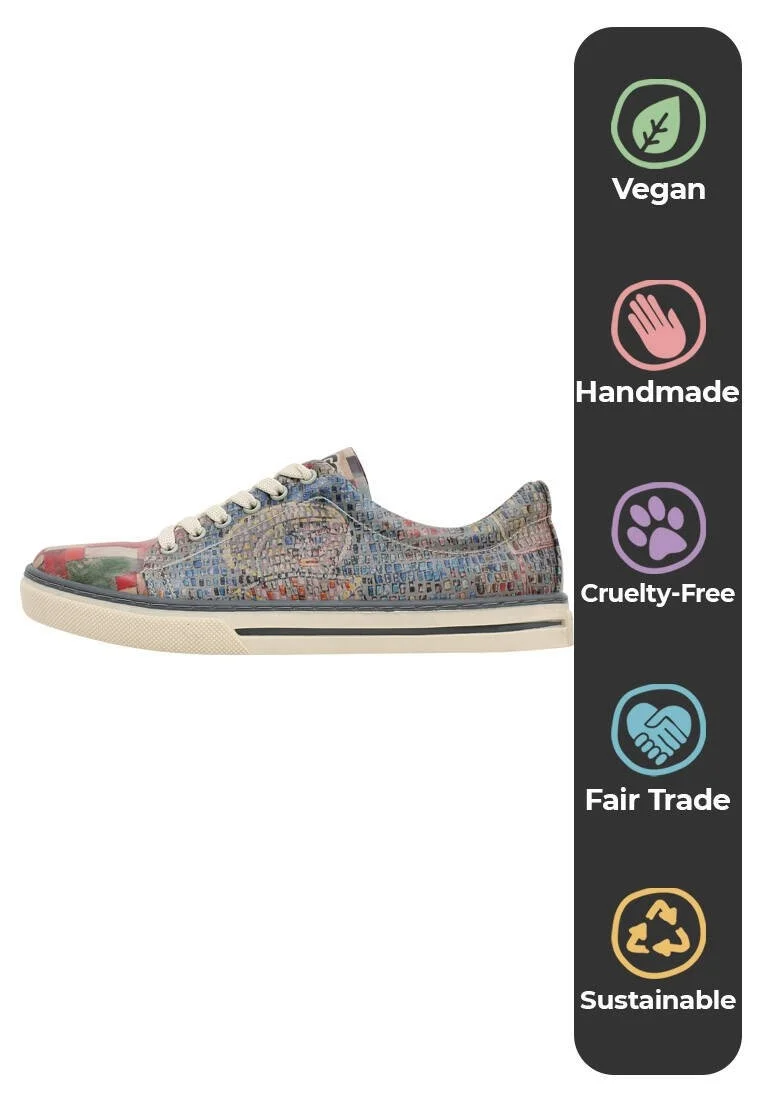 Kadın Vegan Deri Çok Renkli Sneakers - Mini Mosaic Tasarım