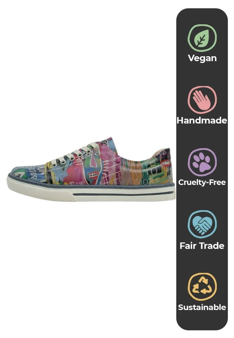 Kadın Vegan Deri Çok Renkli Sneakers - No More Drama Tasarım