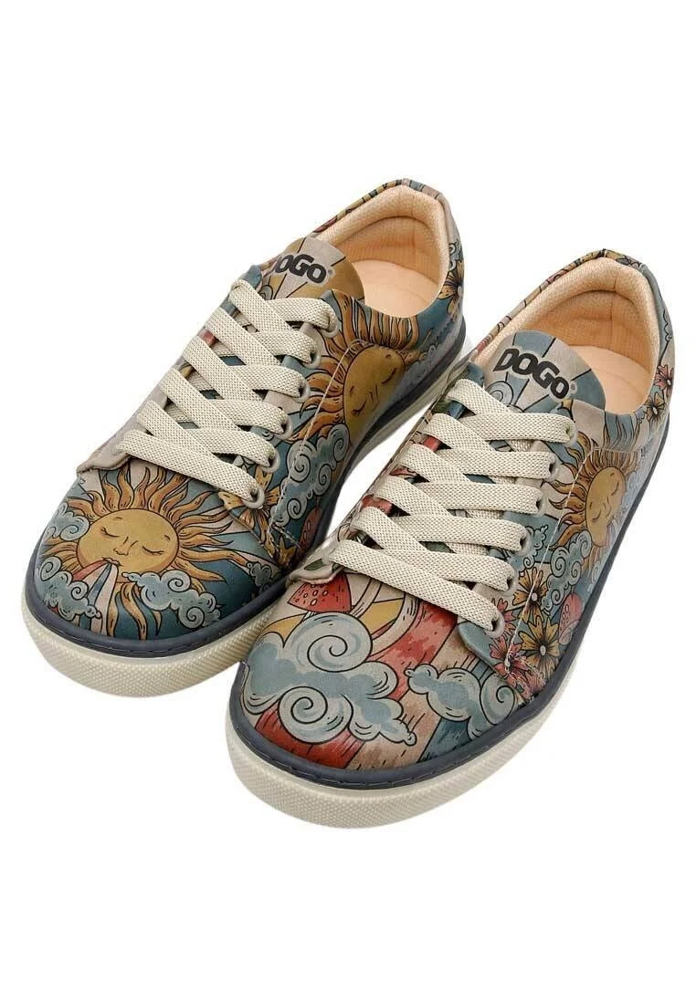 Kadın Vegan Deri Çok Renkli Sneakers - The Sun Never Goes Down Tasarım