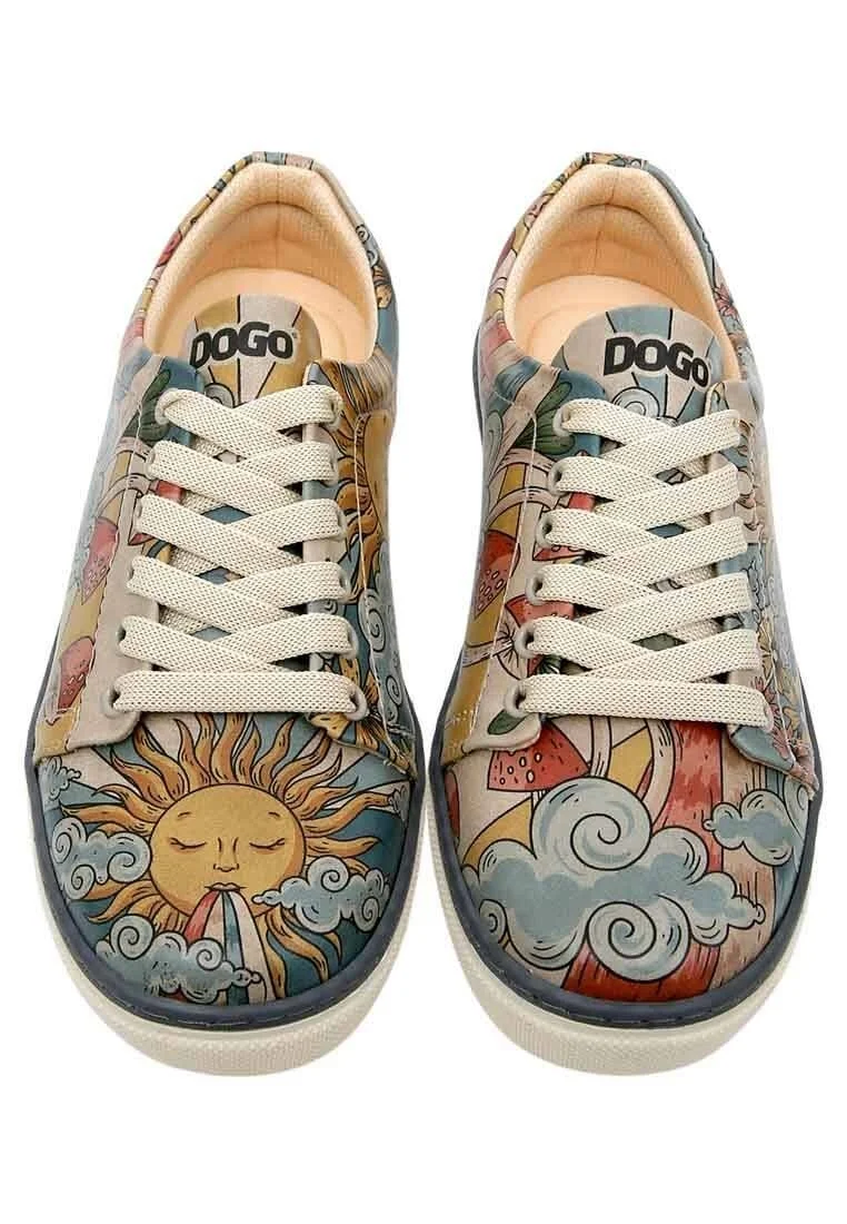 Kadın Vegan Deri Çok Renkli Sneakers - The Sun Never Goes Down Tasarım