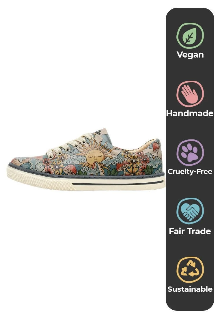 Kadın Vegan Deri Çok Renkli Sneakers - The Sun Never Goes Down Tasarım