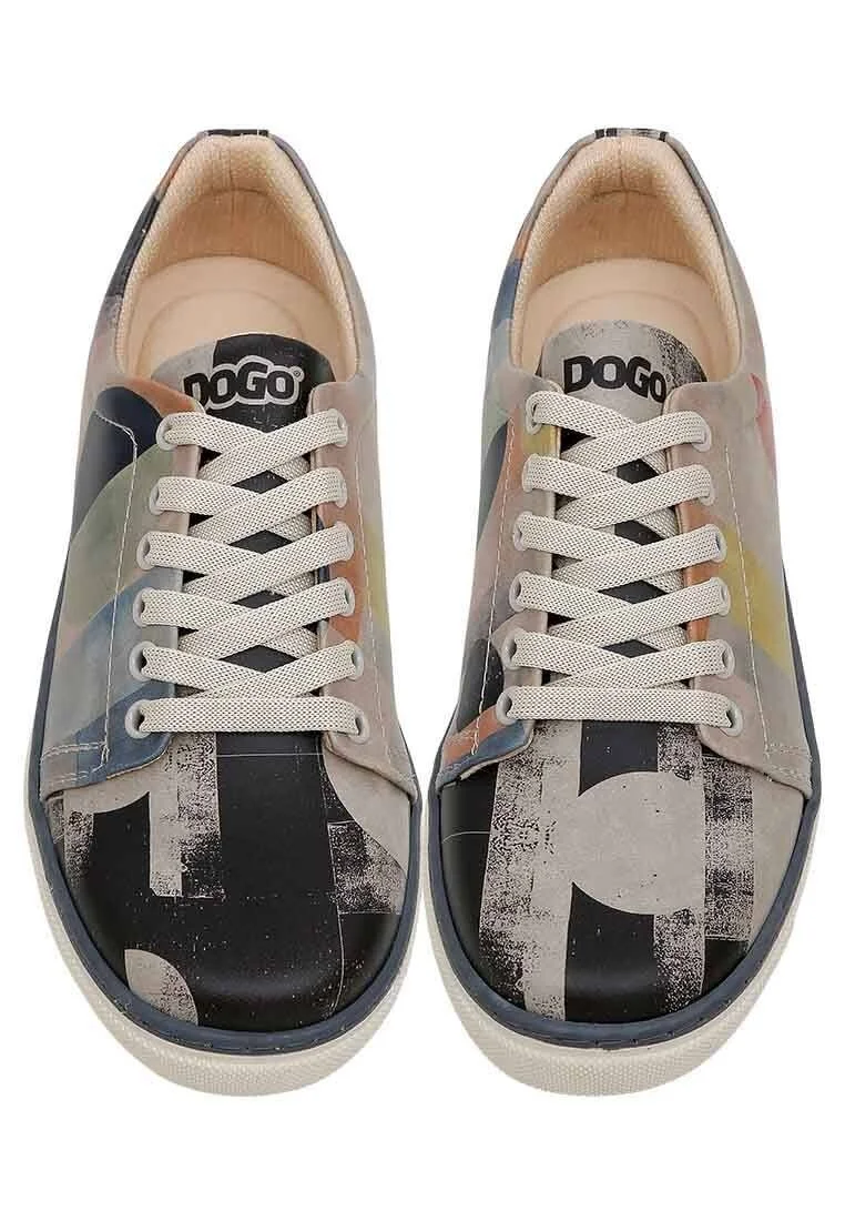 Kadın Vegan Deri Çok Renkli Sneakers - Geometric Shapes Tasarım