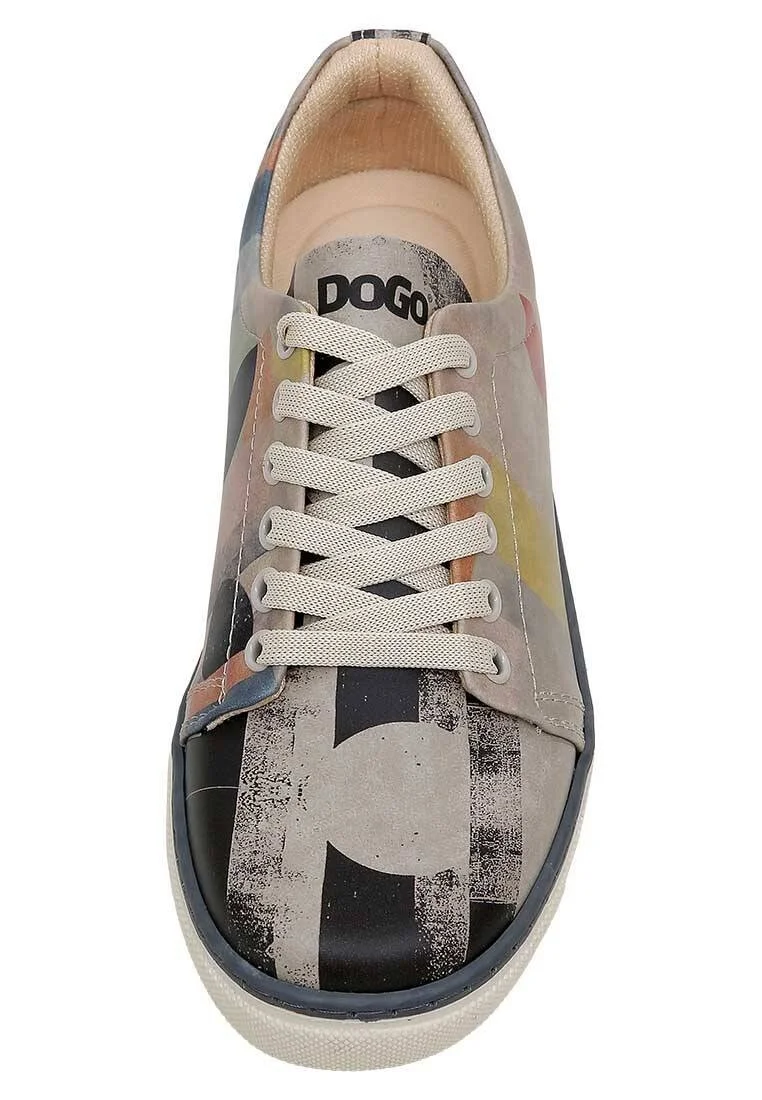 Kadın Vegan Deri Çok Renkli Sneakers - Geometric Shapes Tasarım