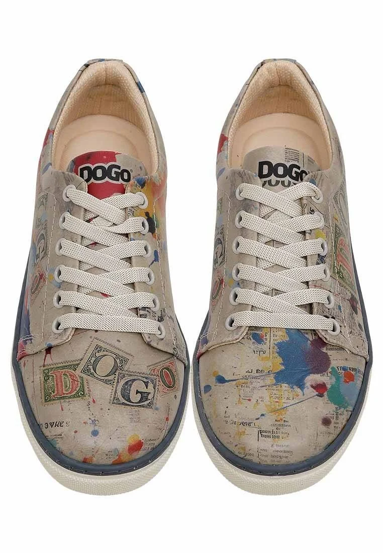 Kadın Vegan Deri Çok Renkli Sneakers - Dogo Stamp Tasarım