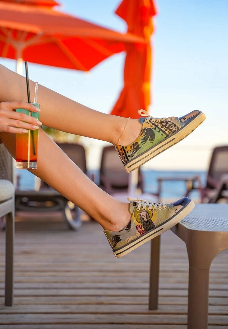 Kadın Vegan Deri Çok Renkli Sneakers - I was here Tasarım