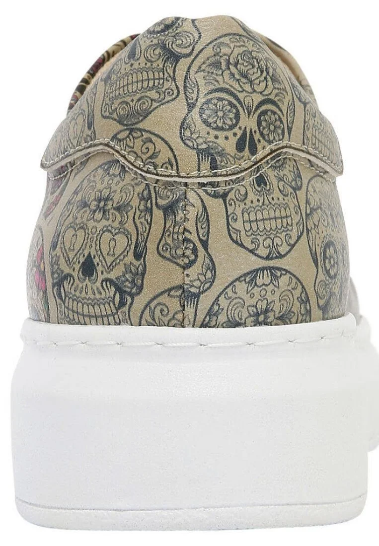 Kadın Vegan Deri Çok Renkli Sneakers - Remembrance Of Frida Kahlo Tasarım