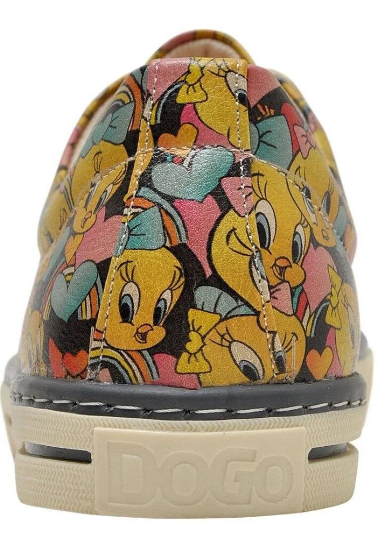 Kadın Vegan Deri Çok Renkli Sneakers - Warner Bros Raining Tweety Tasarım