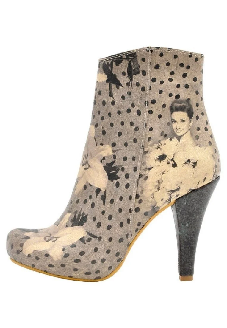 Kadın Vegan Deri Gri Bootie - Black Dress Tasarım