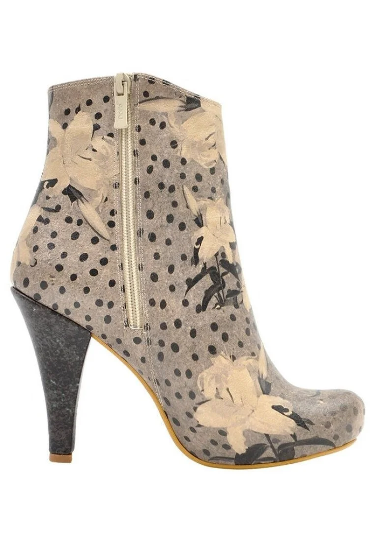 Kadın Vegan Deri Gri Bootie - Black Dress Tasarım