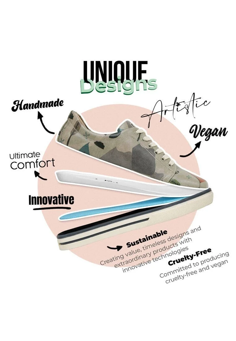 Kadın Vegan Deri Gri Günlük Sneakers - This is Our Happy Place Tasarım