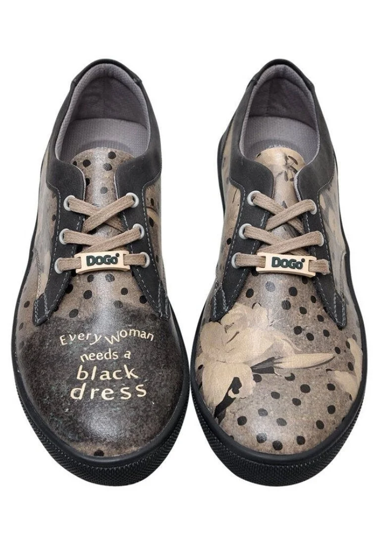 Kadın Vegan Deri Gri Sneakers - Black Dress Tasarım