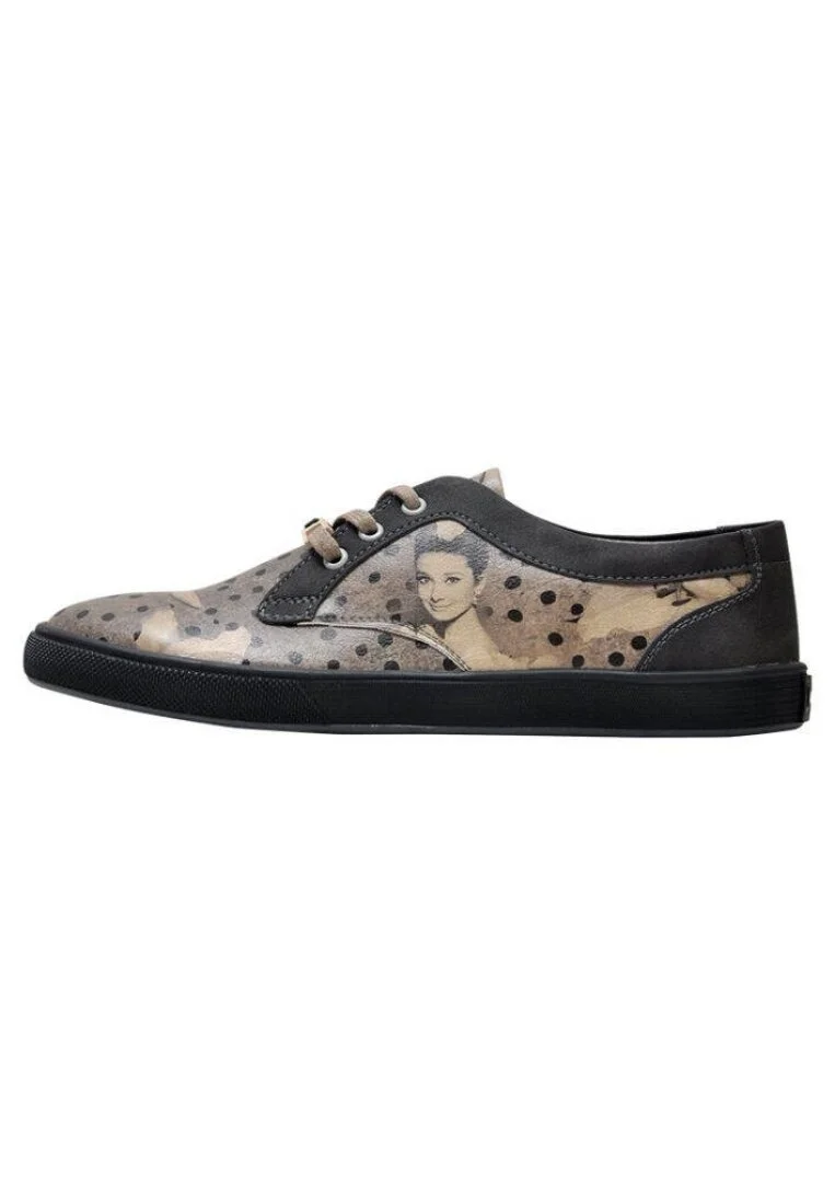 Kadın Vegan Deri Gri Sneakers - Black Dress Tasarım