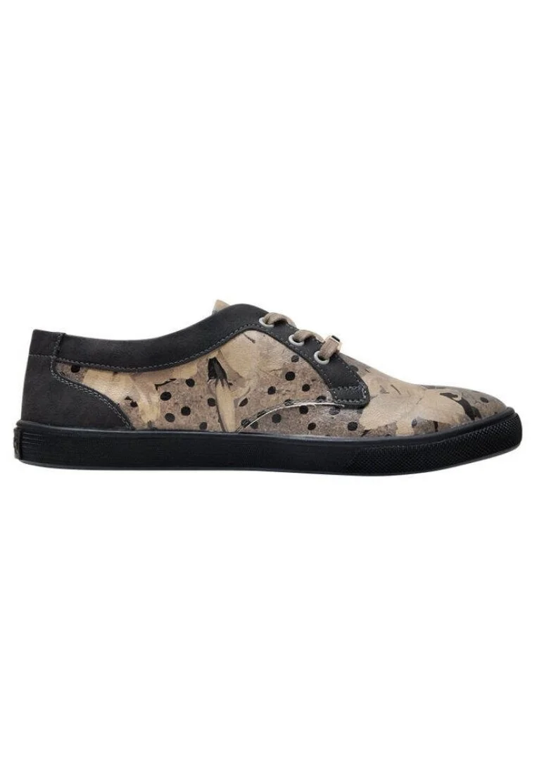 Kadın Vegan Deri Gri Sneakers - Black Dress Tasarım
