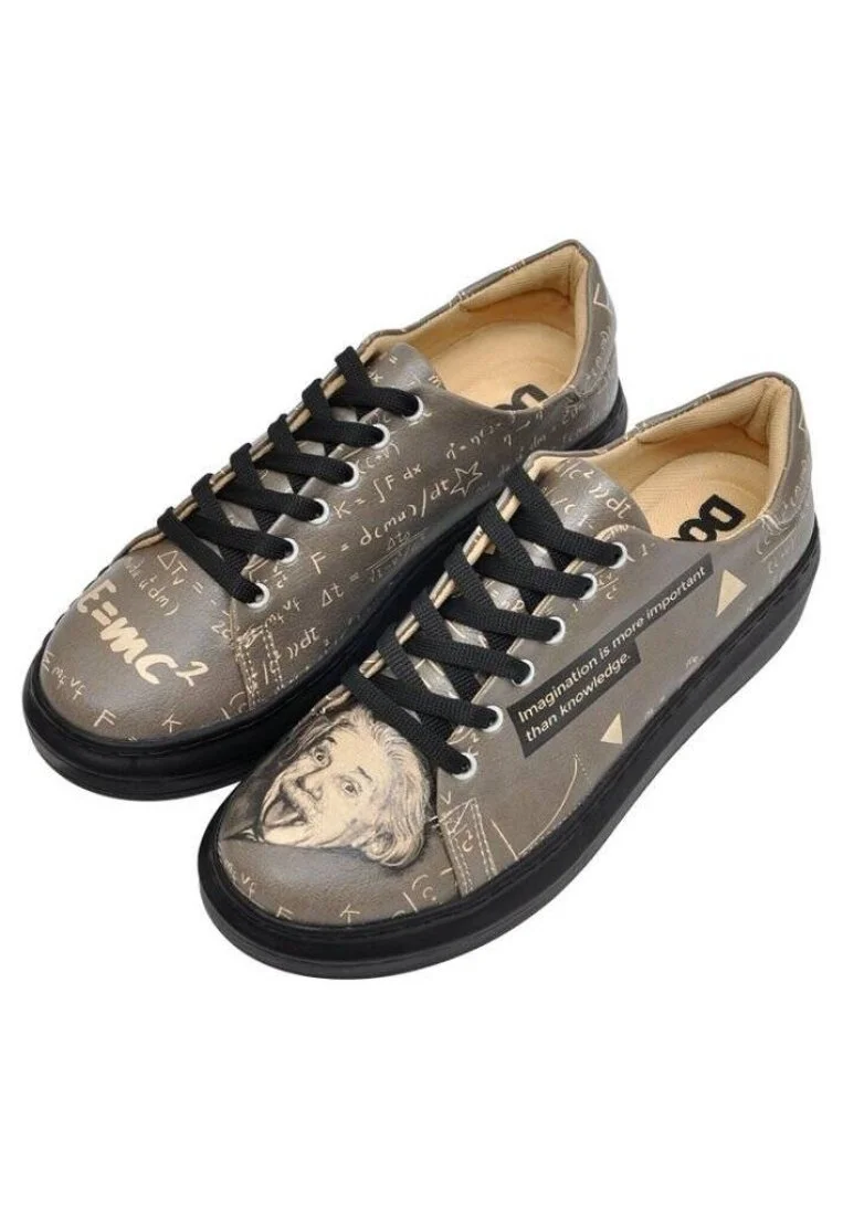 Kadın Vegan Deri Gri Sneakers - Einsteins theory Tasarım