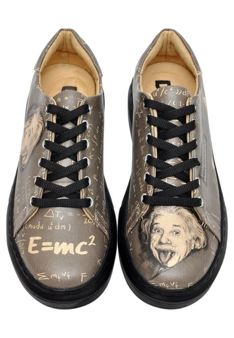 Kadın Vegan Deri Gri Sneakers - Einsteins theory Tasarım