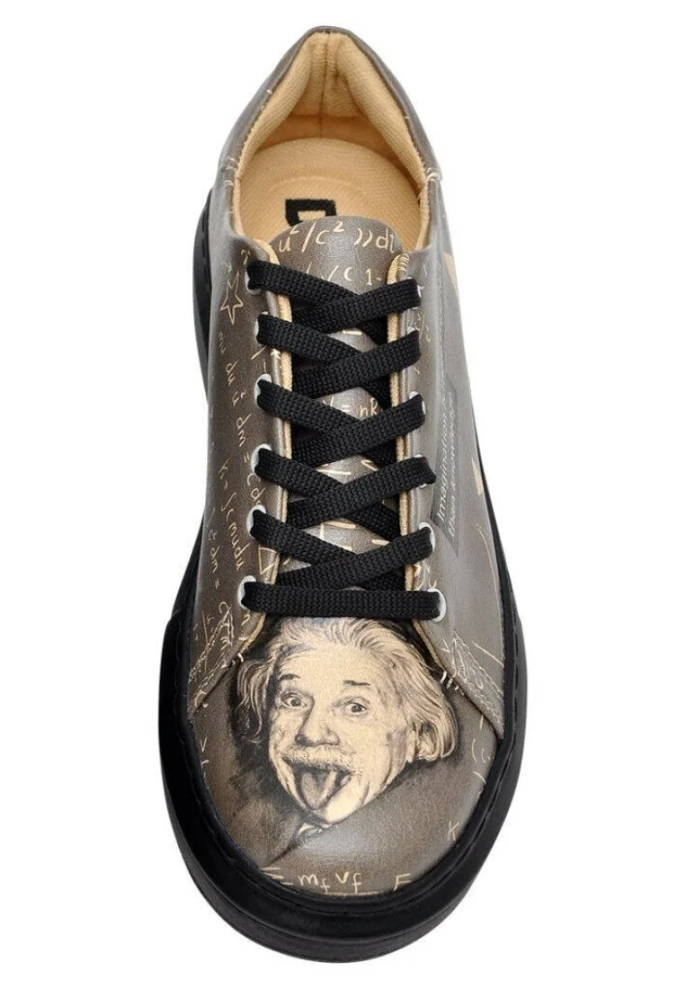 Kadın Vegan Deri Gri Sneakers - Einsteins theory Tasarım