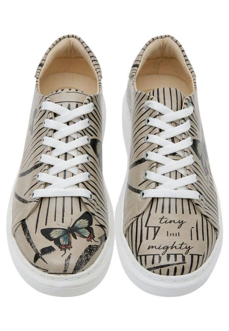 Kadın Vegan Deri Gri Sneakers - Tiny But Mighty Tasarım