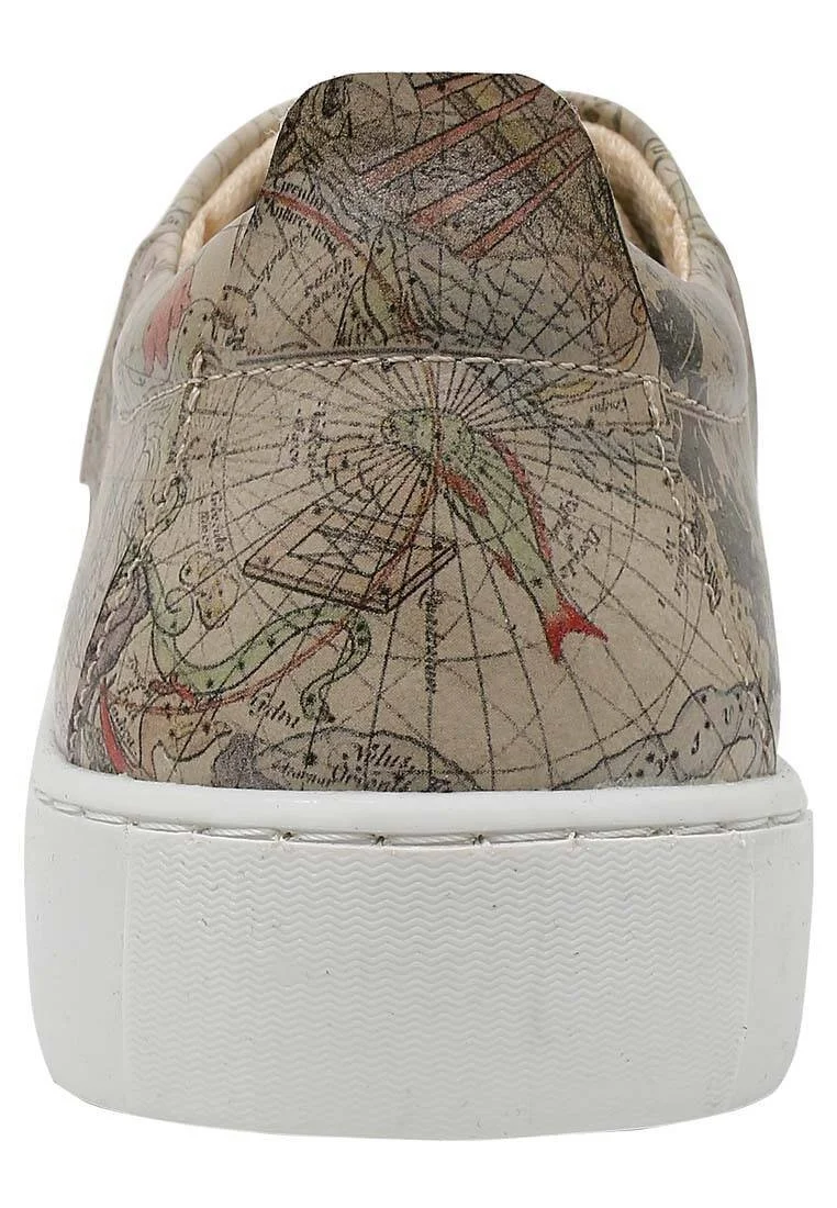 Kadın Vegan Deri Gri Sneakers - Astronomy Map Tasarım