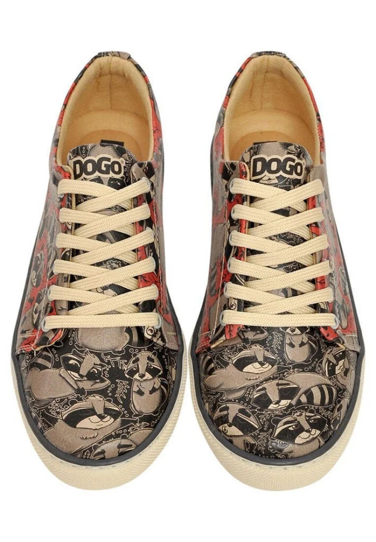 Kadın Vegan Deri Gri Sneakers - Raccoon Mode on Tasarım