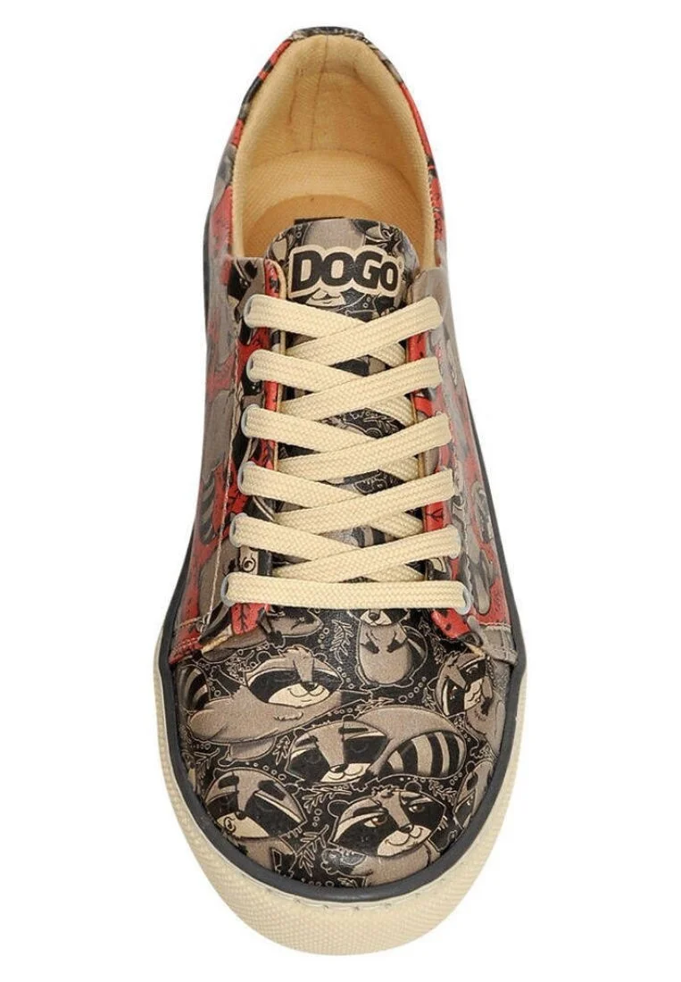 Kadın Vegan Deri Gri Sneakers - Raccoon Mode on Tasarım