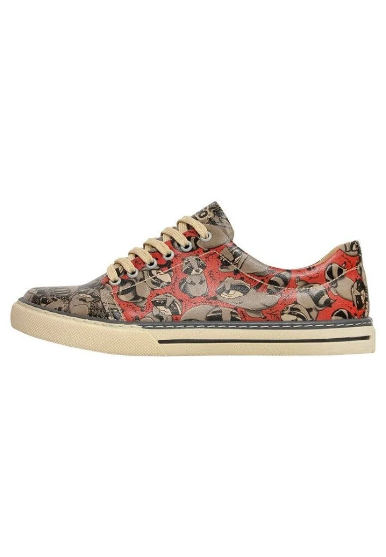 Kadın Vegan Deri Gri Sneakers - Raccoon Mode on Tasarım