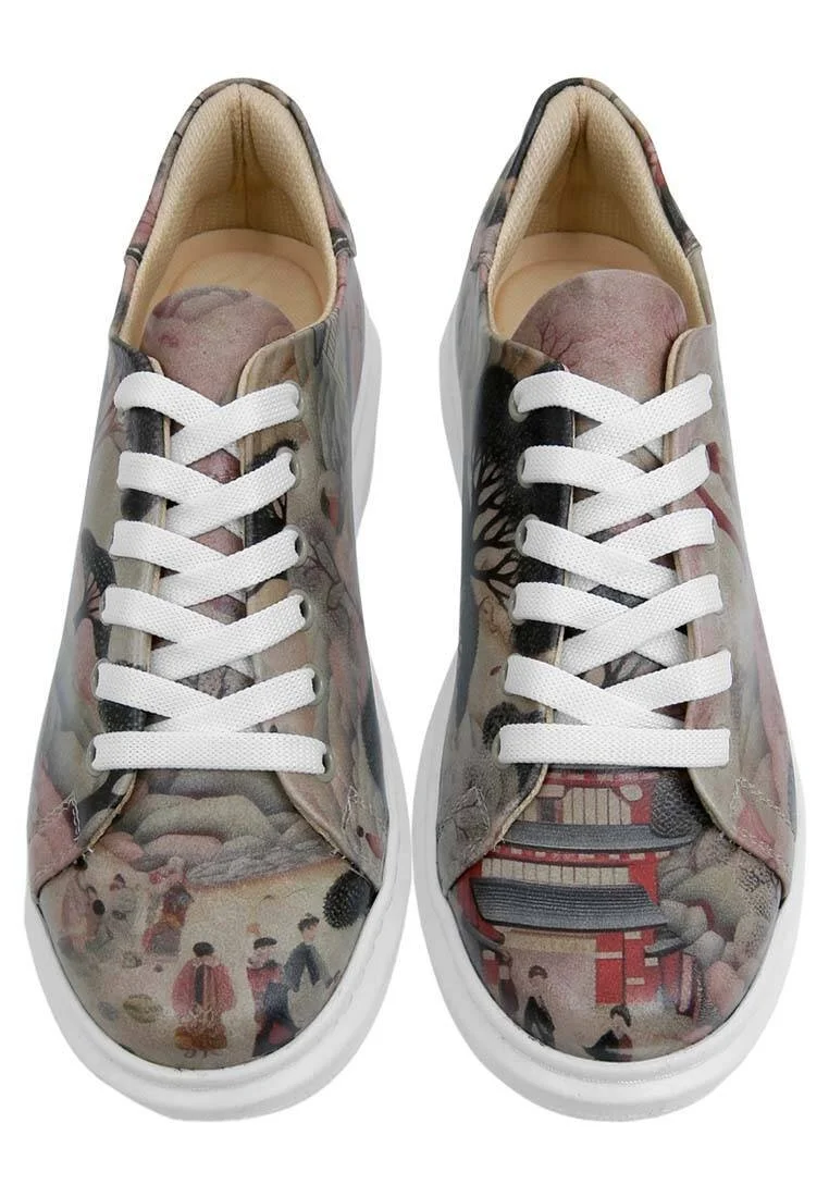 Kadın Vegan Deri Çok Renkli Sneakers - Spring in East Tasarım
