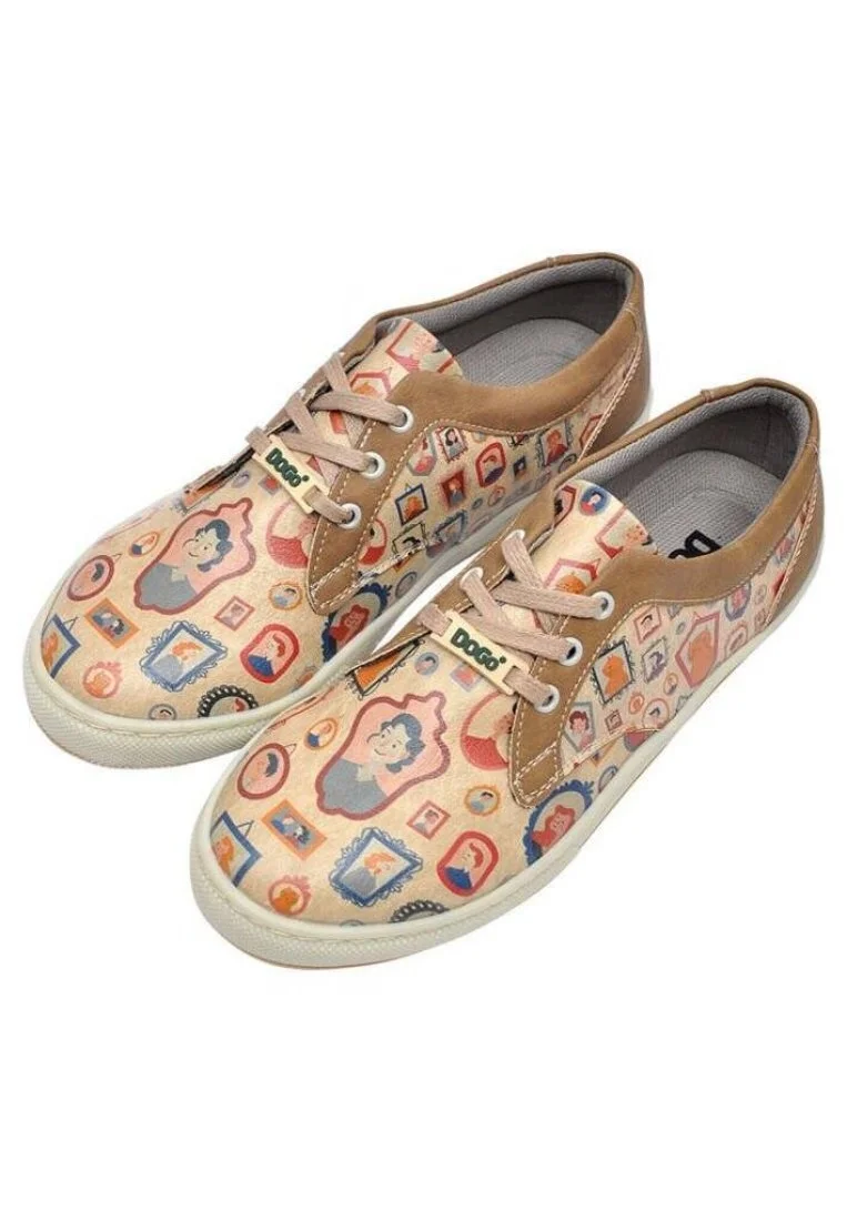 Kadın Vegan Deri Kahverengi Sneakers - Best Memories Tasarım