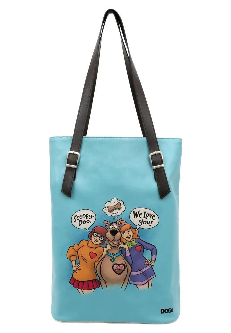 Kadın Vegan Deri Kırmızı Omuz Çantası - Warner Bros Hungry Doo Scooby Doo Tasarım