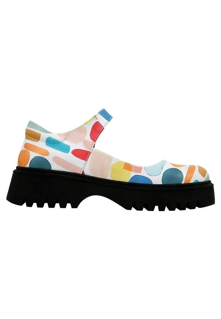 Kadın Vegan Deri Çok Renkli Mary Jane Loafer - Lucky Tasarım