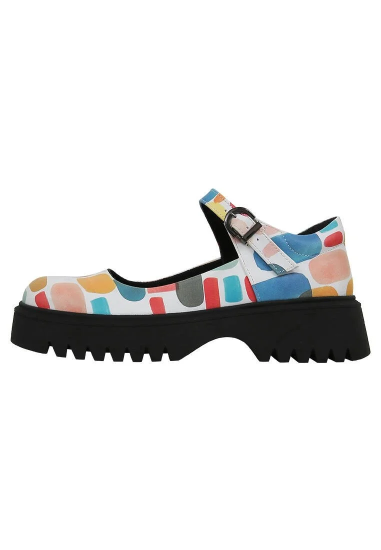 Kadın Vegan Deri Çok Renkli Mary Jane Loafer - Lucky Tasarım