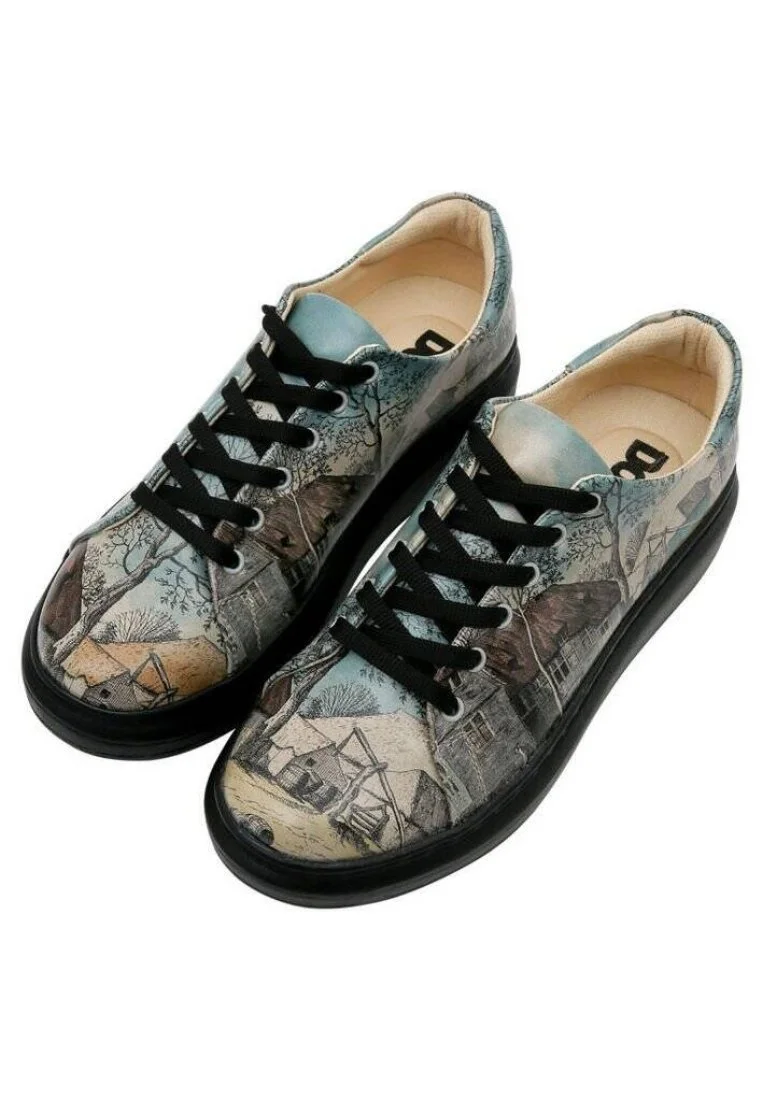 Kadın Vegan Deri Mavi Sneakers - Back in Town Tasarım