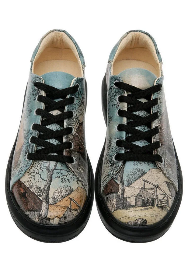 Kadın Vegan Deri Mavi Sneakers - Back in Town Tasarım