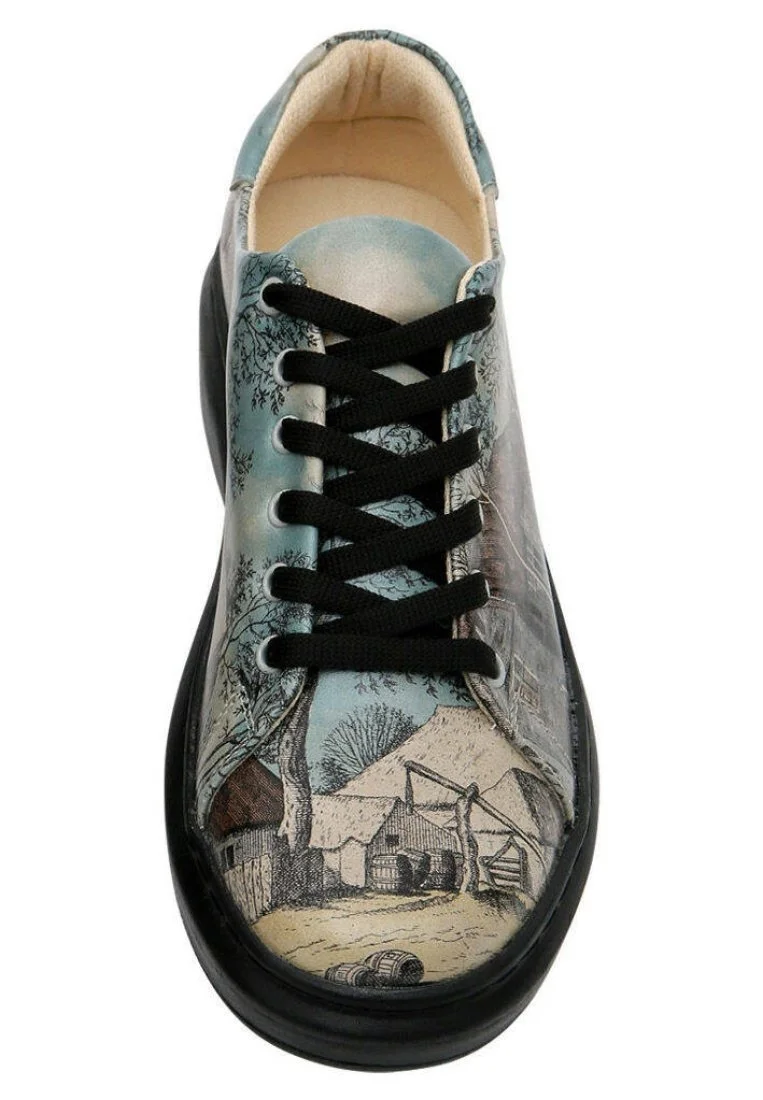 Kadın Vegan Deri Mavi Sneakers - Back in Town Tasarım