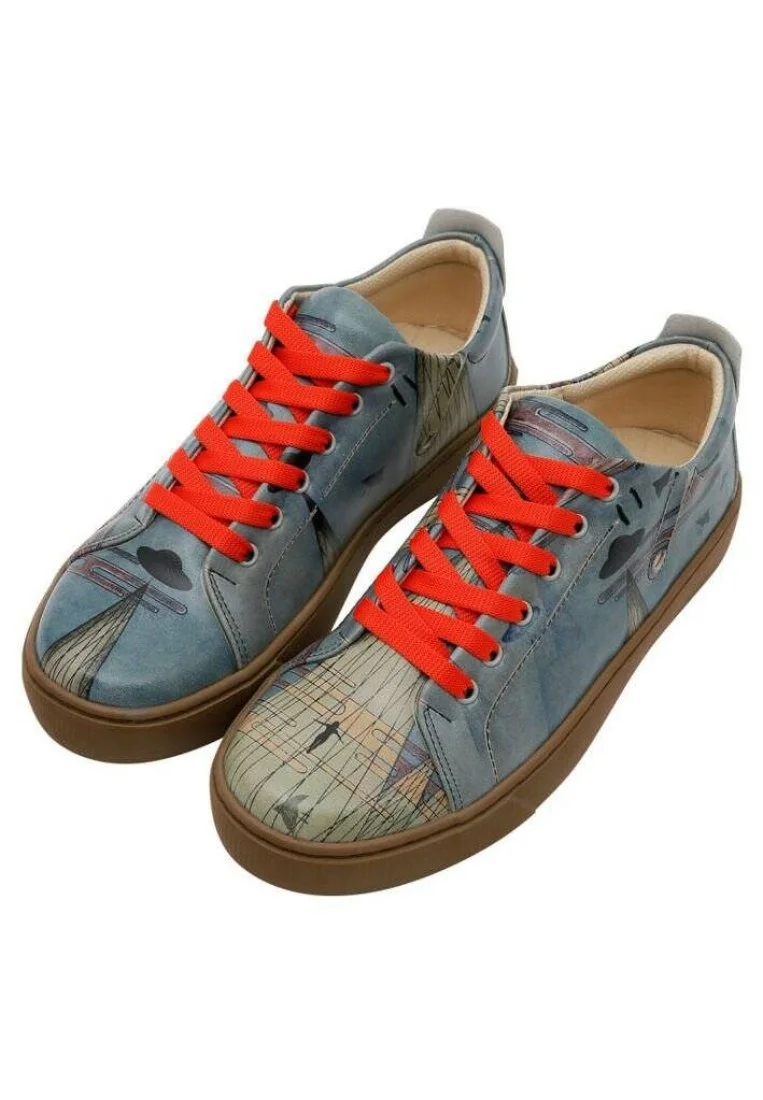 Kadın Vegan Deri Mavi Sneakers - The Future is Here Tasarım