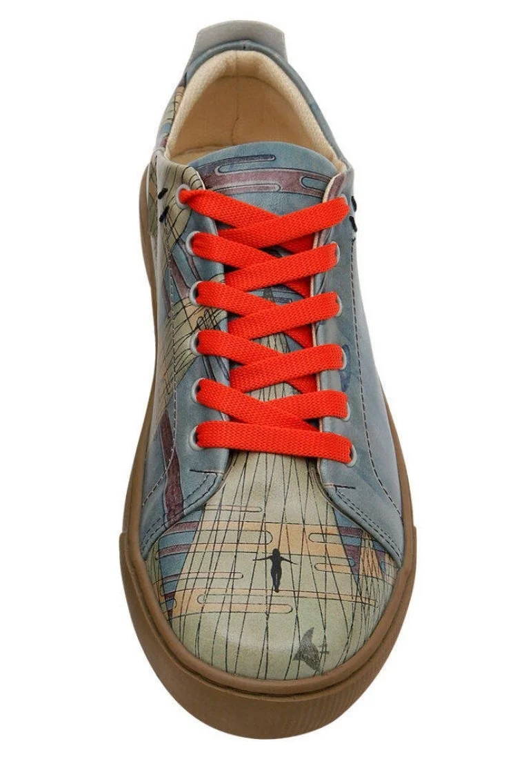 Kadın Vegan Deri Mavi Sneakers - The Future is Here Tasarım