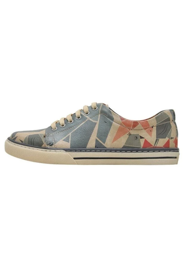Kadın Vegan Deri Mavi Sneakers - Origami Tasarım