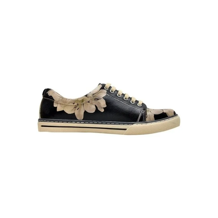 Kadın Vegan Deri Siyah Sneakers - Jasmine and Swan Tasarım