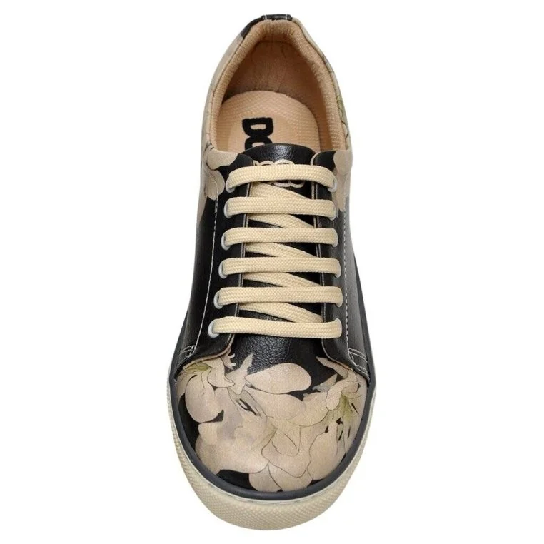 Kadın Vegan Deri Siyah Sneakers - Jasmine and Swan Tasarım