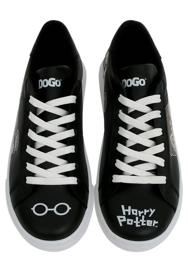 Kadın Vegan Deri Siyah Sneakers - Warner Bros Friends Till Eternity Harry Potter Tasarım