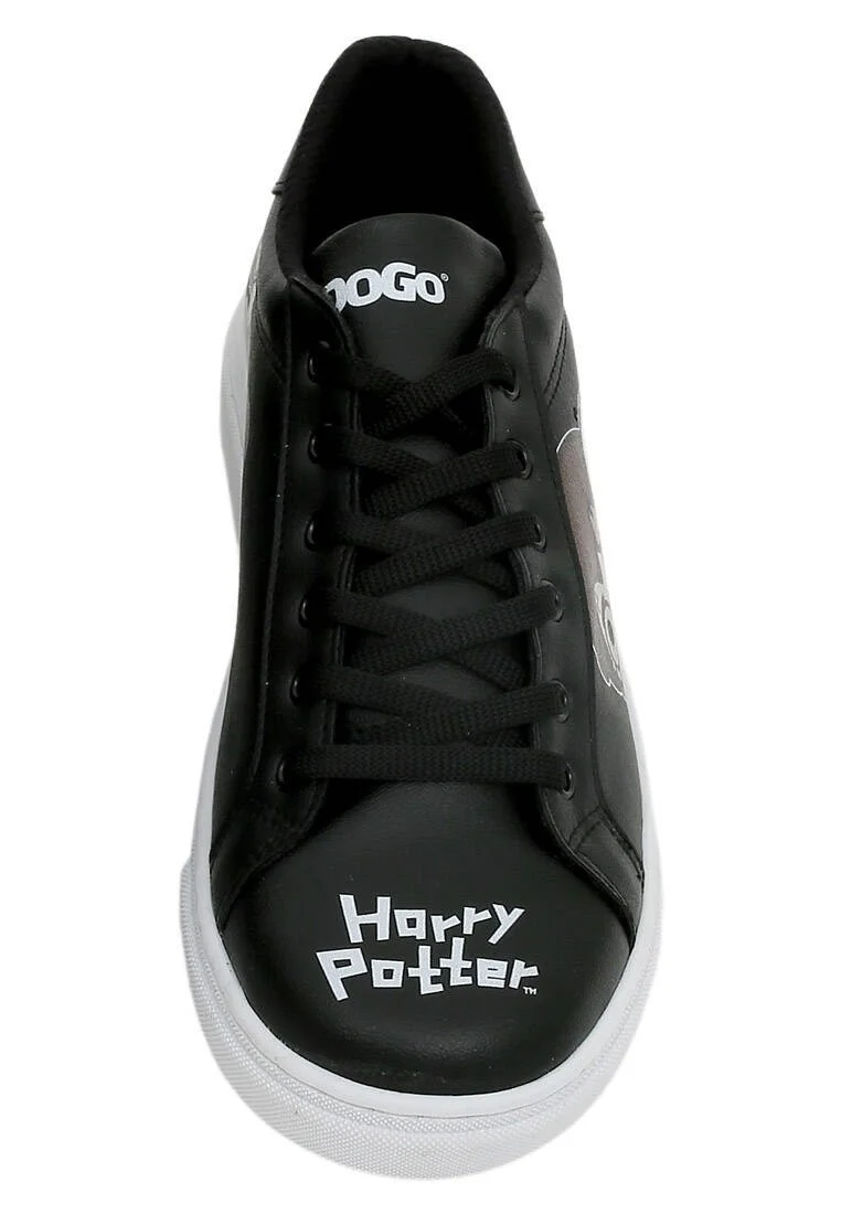 Kadın Vegan Deri Siyah Sneakers - Warner Bros Friends Till Eternity Harry Potter Tasarım