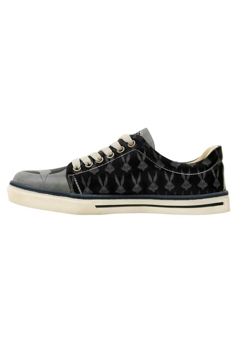 Kadın Vegan Deri Siyah Sneakers - Warner Bros Bugs Bunny Playful Bugs Tasarım