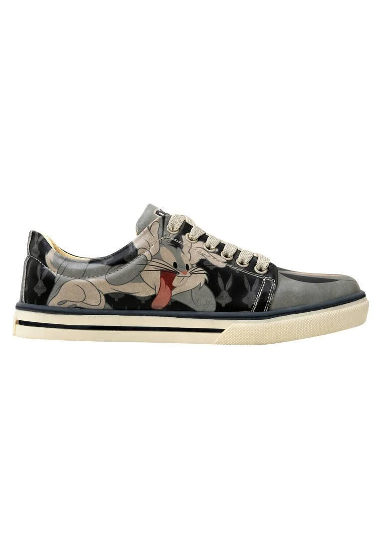 Kadın Vegan Deri Siyah Sneakers - Warner Bros Bugs Bunny Playful Bugs Tasarım