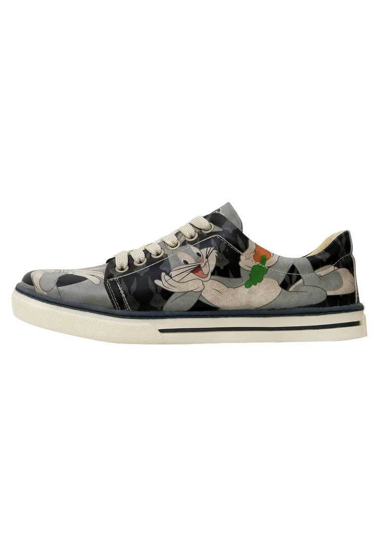 Kadın Vegan Deri Siyah Sneakers - Warner Bros Bugs Bunny Playful Bugs Tasarım
