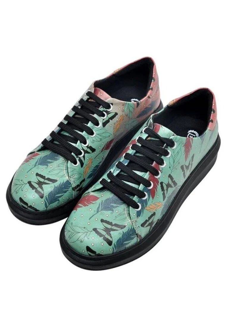 Kadın Vegan Deri Turkuaz Sneakers - Be Free Tasarım