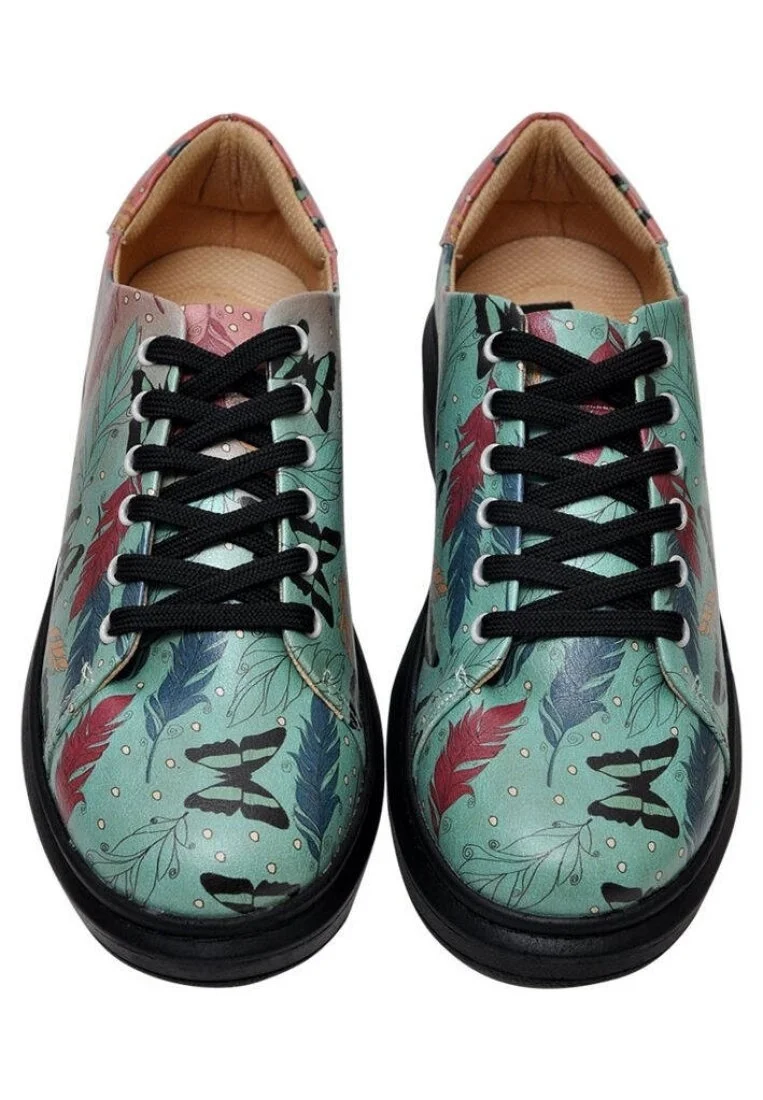Kadın Vegan Deri Turkuaz Sneakers - Be Free Tasarım