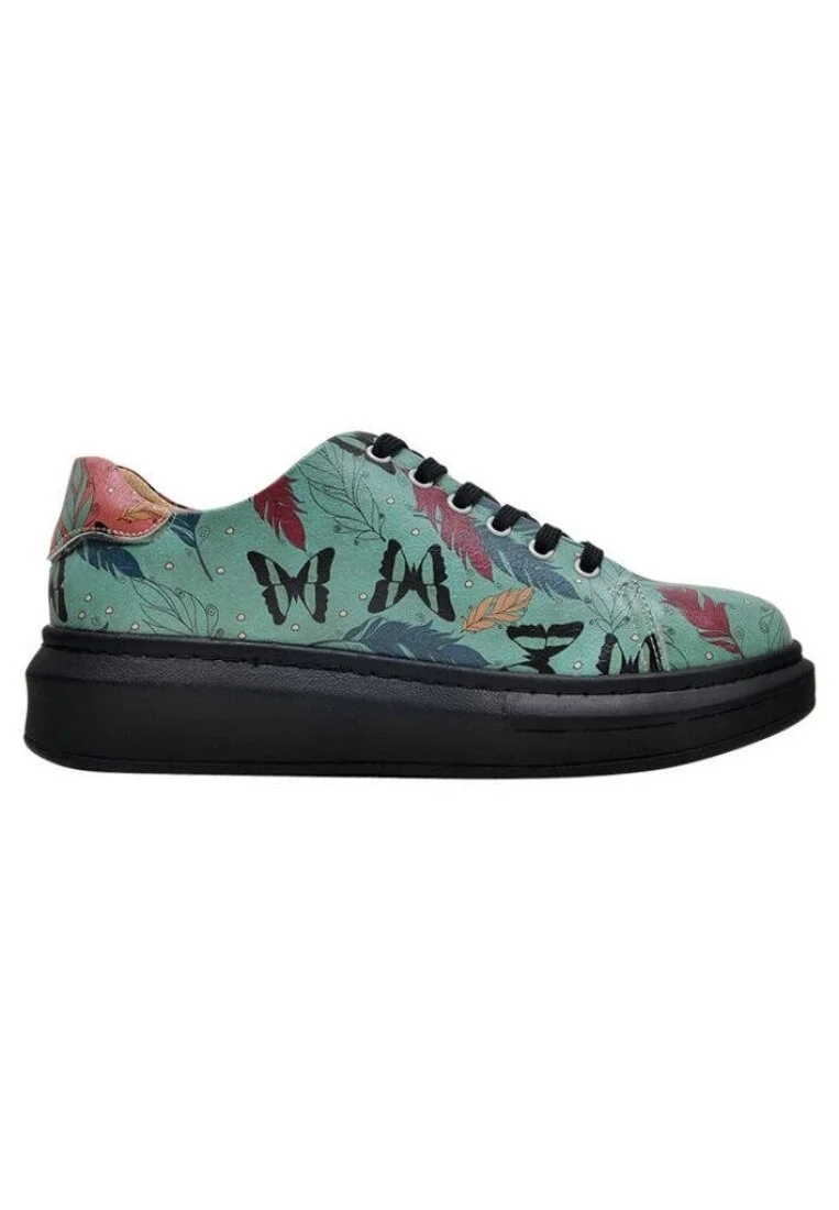 Kadın Vegan Deri Turkuaz Sneakers - Be Free Tasarım